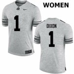 Women's Ohio State Buckeyes #1 Johnnie Dixon Gray Nike NCAA College Football Jersey Version USZ1144JK